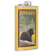 Schwarzer Bär in der Waldszenen-Vintagen Reise Flachmann (Rechts)