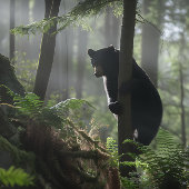 Schwarzer Bär in einem Baum Puzzle