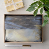 Schwarzer Bär in einem Fluss Illustration Dekoupag Seidenpapier (Geschenk)