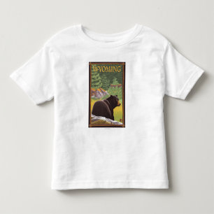 Schwarzer Bär in ForestWyoming Kleinkind T-shirt