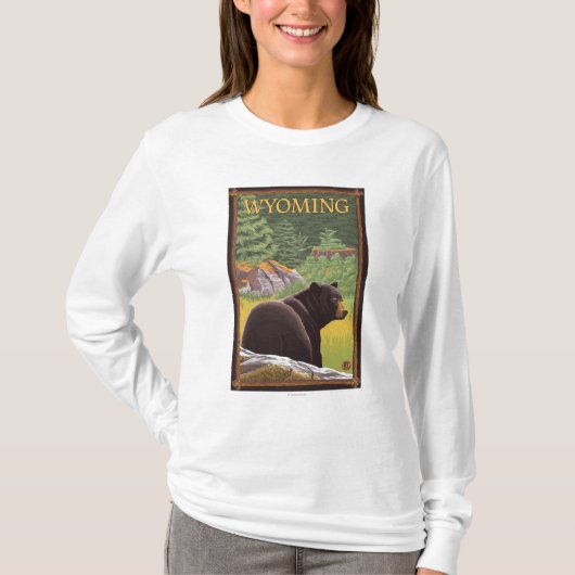 Schwarzer Bär in ForestWyoming T-Shirt (Vorderseite)