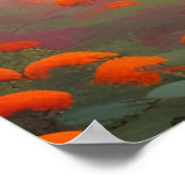 Schwarzer Bär in orangen Blume Poster (Ecke)