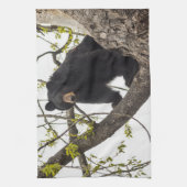 Schwarzer Bär klettern Geschirrtuch (Vertikal)