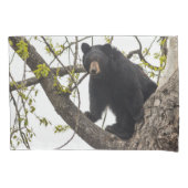 Schwarzer Bär klettern Kissenbezug (Vorderseite-Links)