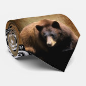 Schwarzer Bär Krawatte (Gerollt)