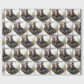 Schwarzer Bär lächeln Geschenkpapier (Flach)