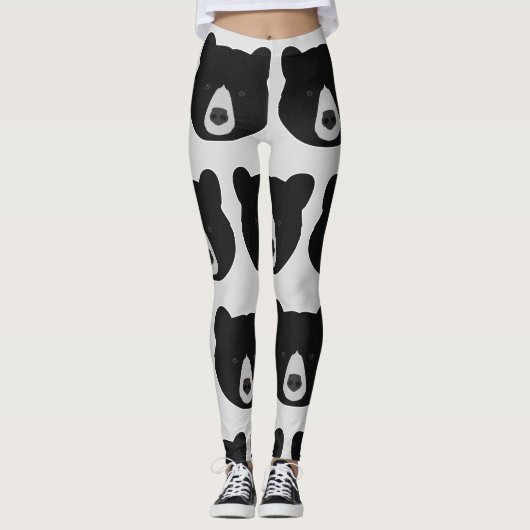 Schwarzer Bär Leggings (Vorderseite)