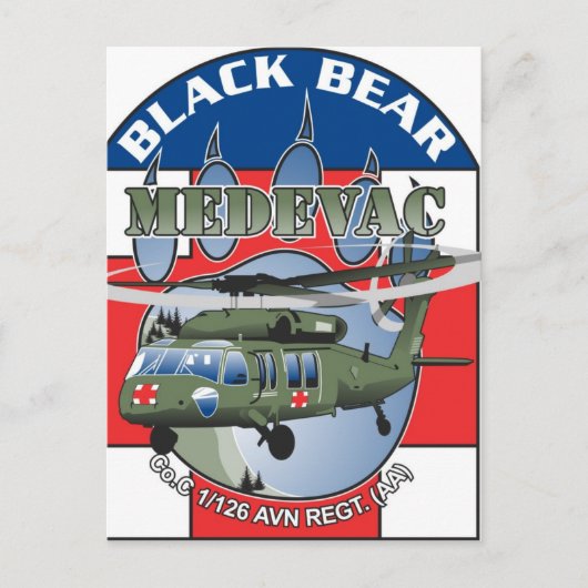 Schwarzer Bär Medivac Postkarte (Vorderseite)
