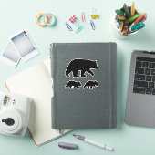 Schwarzer Bär mit Cubs Silhouetten Vinyl Sticker S (iPad Hülle)
