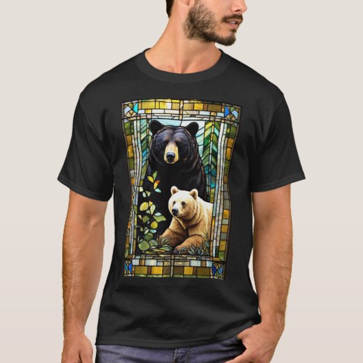 Schwarzer Bär mit Spirit Bear Cube T-Shirt (Vorderseite)
