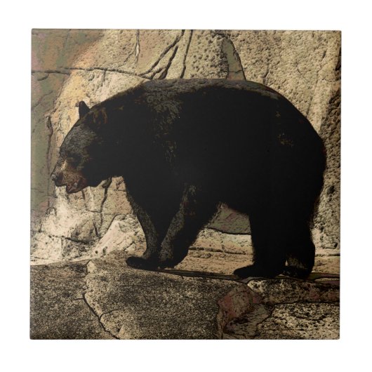 Schwarzer Bär (Originalvorlage) Fliese (Vorderseite)