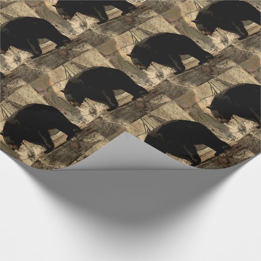 Schwarzer Bär (Originalvorlage) Geschenkpapier (Ecke)