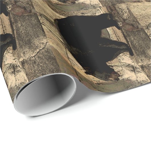 Schwarzer Bär (Originalvorlage) Geschenkpapier (Rolleneckpunkt)