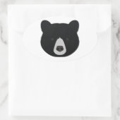 Schwarzer Bär Ovaler Aufkleber (Tasche)
