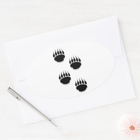 Schwarzer Bär Ovaler Aufkleber (Umschlag)