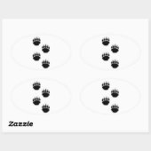 Schwarzer Bär Ovaler Aufkleber (Blatt)