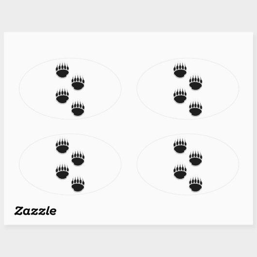 Schwarzer Bär Ovaler Aufkleber (Blatt)