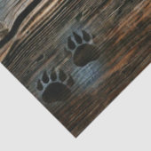 Schwarzer Bär Paws Rustikales Holz Seidenpapier (Detail)