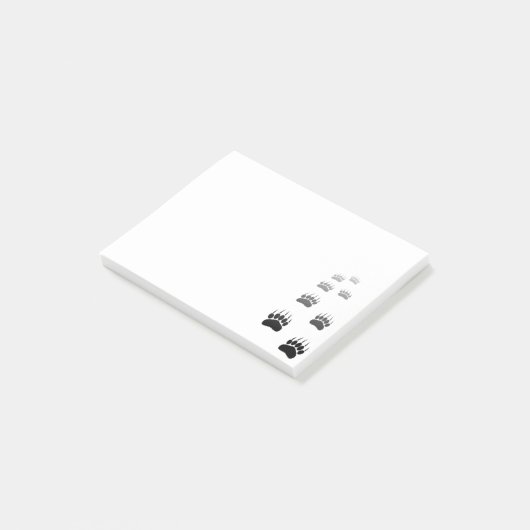 Schwarzer Bär-Pfosten Post-it Klebezettel (angewinkelt)