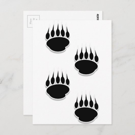 Schwarzer Bär Postkarte (Vorne/Hinten)