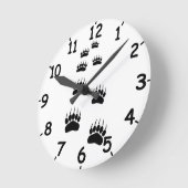 Schwarzer Bär Runde Wanduhr (Winkel)