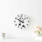 Schwarzer Bär Runde Wanduhr (Zuhause)