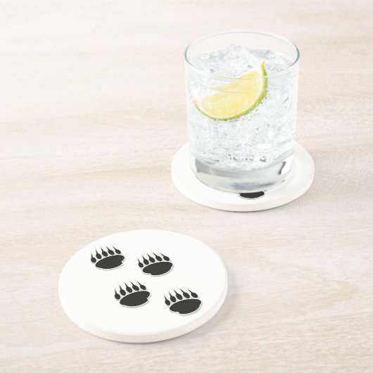 Schwarzer Bär Sandstein Untersetzer (Seite)