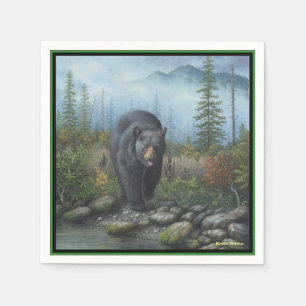 Schwarzer Bär Serviette