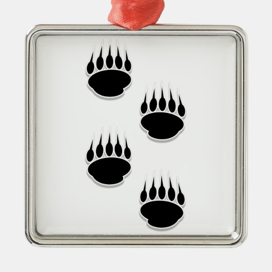 Schwarzer Bär Silbernes Ornament (Vorne)