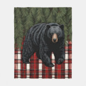 Schwarzer Bär Silhouette Fleece Blankon (Vorderseite)