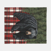 Schwarzer Bär Silhouette Fleece Blankon (Vorderseite (Horizontal))