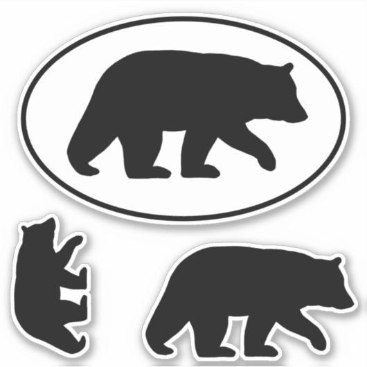 Schwarzer Bär Silhouetten Wildlife Vinyl Sticker S (Vorderseite)