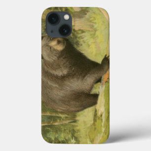 Schwarzer Bär Stepping auf einem Baumstamm Case-Mate iPhone Hülle