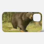 Schwarzer Bär Stepping auf einem Baumstamm Case-Mate iPhone Hülle (Rückseite (Horizontal))
