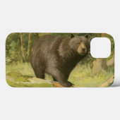 Schwarzer Bär Stepping auf einem Baumstamm Case-Mate iPhone Hülle (Rückseite (Horizontal))