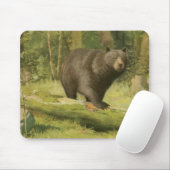 Schwarzer Bär Stepping auf einem Baumstamm Mousepad (Mit Mouse)