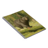 Schwarzer Bär Stepping auf einem Baumstamm Notizblock (Rechte Seite)