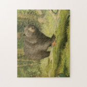 Schwarzer Bär Stepping auf einem Baumstamm Puzzle (Vertikal)