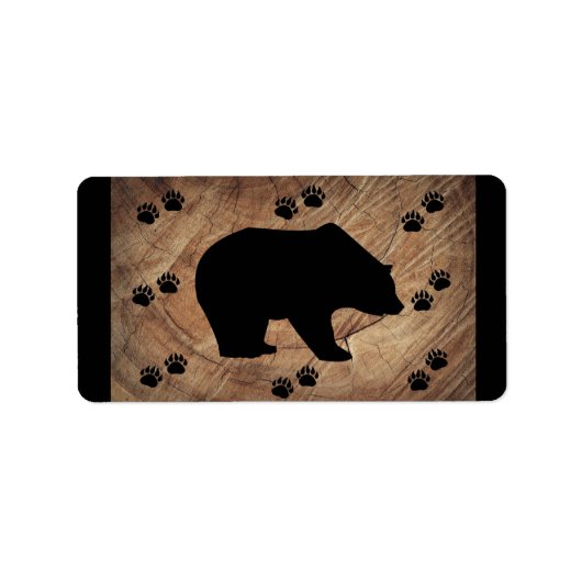 Schwarzer Bär und Bärenpaare Adressaufkleber (Vorne)