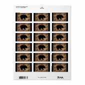 Schwarzer Bär und Bärenpaare Adressaufkleber (Vorne)