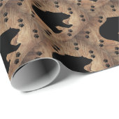 Schwarzer Bär und Bärenpaare Geschenkpapier (Rolleneckpunkt)
