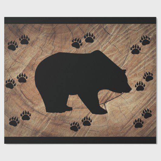Schwarzer Bär und Bärenpaare Geschenkpapier (Flach)