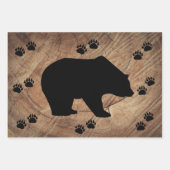 Schwarzer Bär und Bärenpaare Geschenkpapier Set (Vorderseite 3)