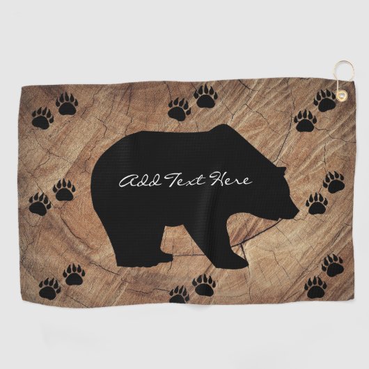 Schwarzer Bär und Bärenpaare Golfhandtuch (Horizontal)