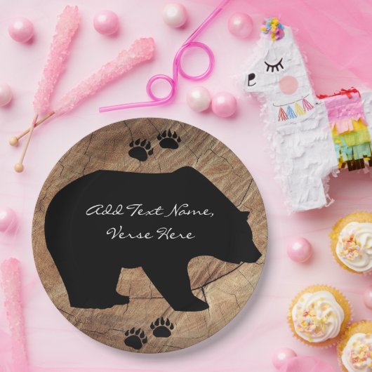 Schwarzer Bär und Bärenpaare Pappteller (Party)