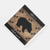 Schwarzer Bär und Bärenpaare Serviette (Ecke)