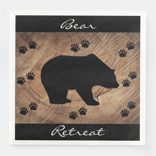 Schwarzer Bär und Bärenpaare Serviette (Vorderseite)