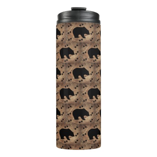 Schwarzer Bär und Bärenpaare Thermosbecher (Vorderseite)