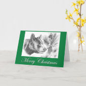 Schwarzer Bär und ein Weihnachtsbaum Karte (Gelbe Blume)