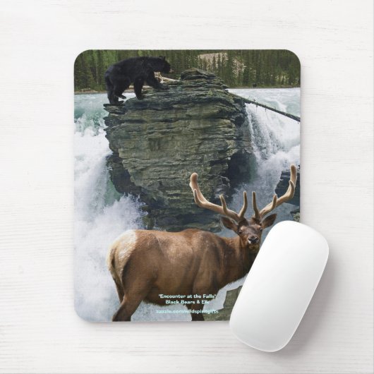 Schwarzer Bär und Elk Wildlife Supporter Mousepad (Mit Mouse)